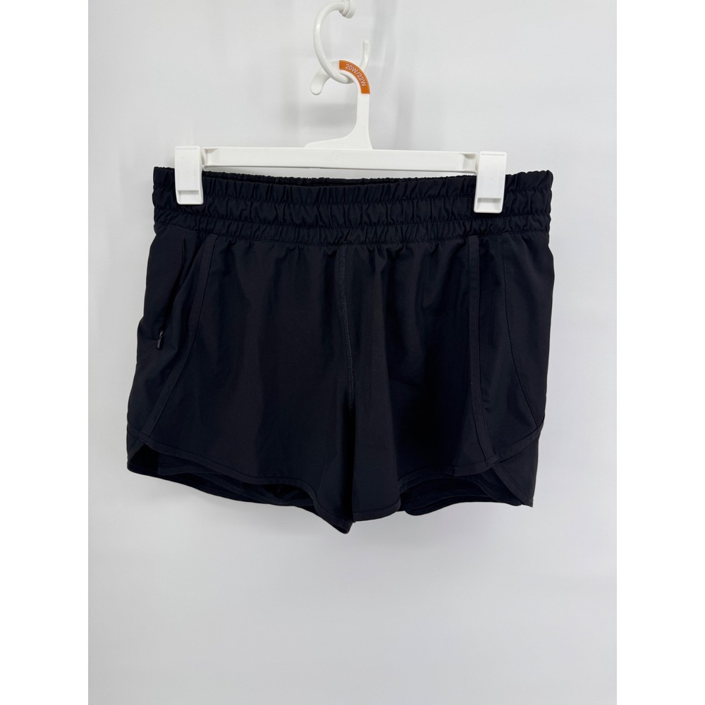 Avia Womens Black Active Shorts with Built In Liner and Zipper Pocket L 12-14